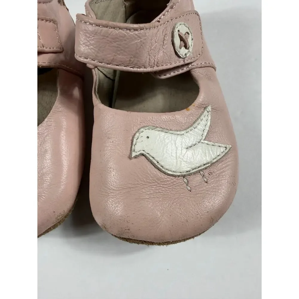 Livie & Luca Pio Pio Blush Pink Bird Leather Mary Jane Shoes 12–18 Months
